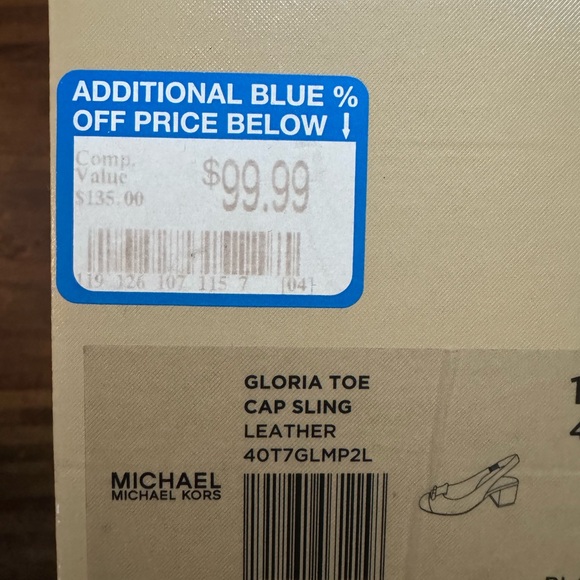 Michael Kors Gloria Toe Cap Sling Leather Shoes - Picture 4 of 4